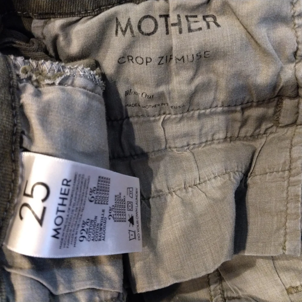 MOTHER Green Skinny Jeans Sleek Fit With Zippers - Picture 3 of 4